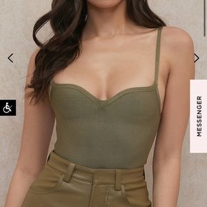 House of CB Olive Bandage Bodysuit